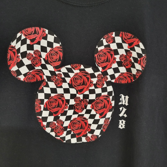 NEFF X DISNEY MICKEY MOUSE Checkered And Roses Style LogoMen's Sz Large - Picture 2 of 9